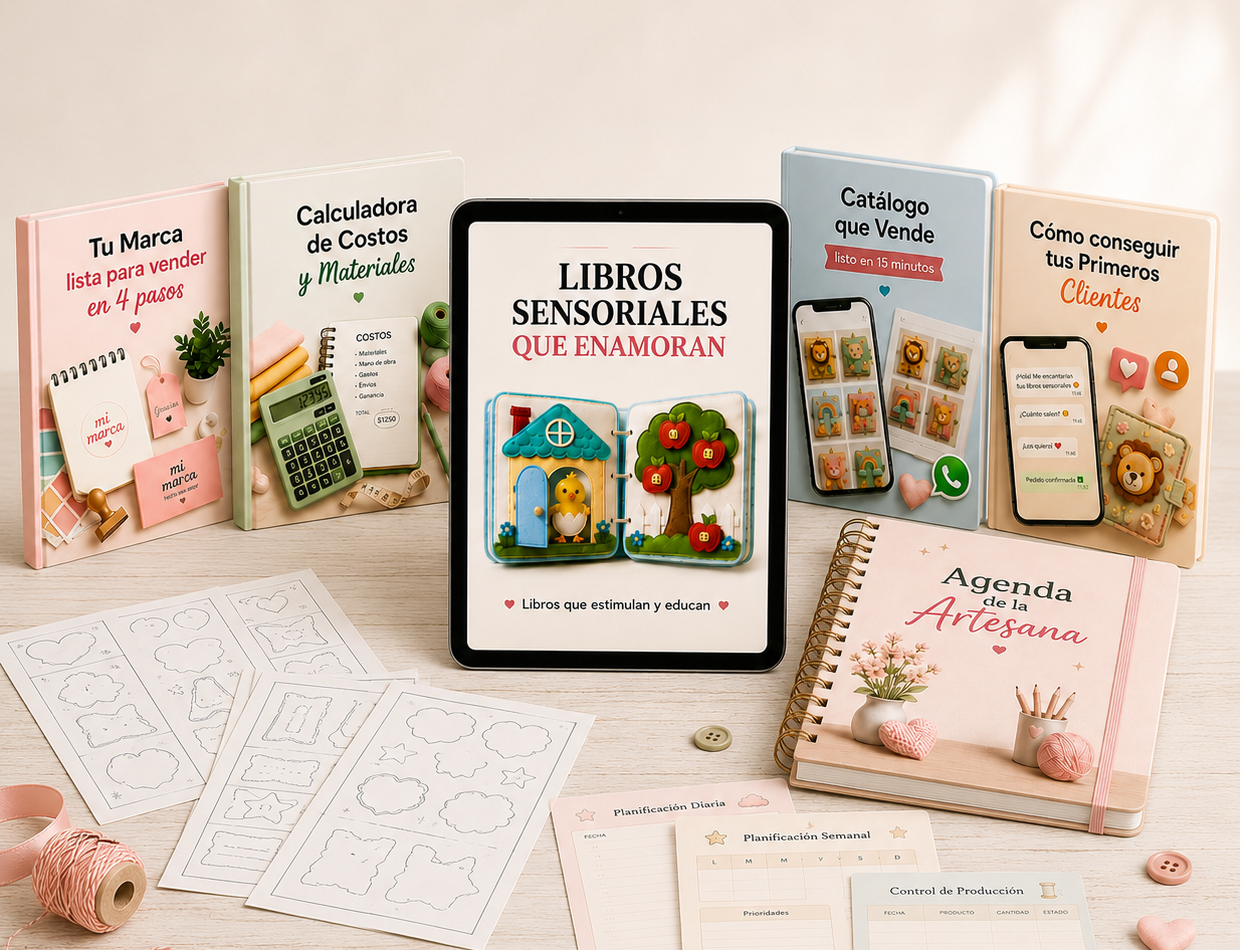 Manual Libros Sensoriales + 270 Moldes + 5 Bonus Exclusivos 🎁